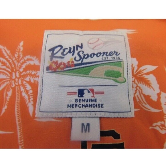Reyn Spooner Mens Medium Orange San Francisco Giants Kekai Button-Down Shirt NWT - Picture 6 of 9